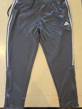 adidas Gray Jogger Track Pants with White Stripes